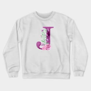 Floral Monogram J Beautiful Rose Bouquet Crewneck Sweatshirt